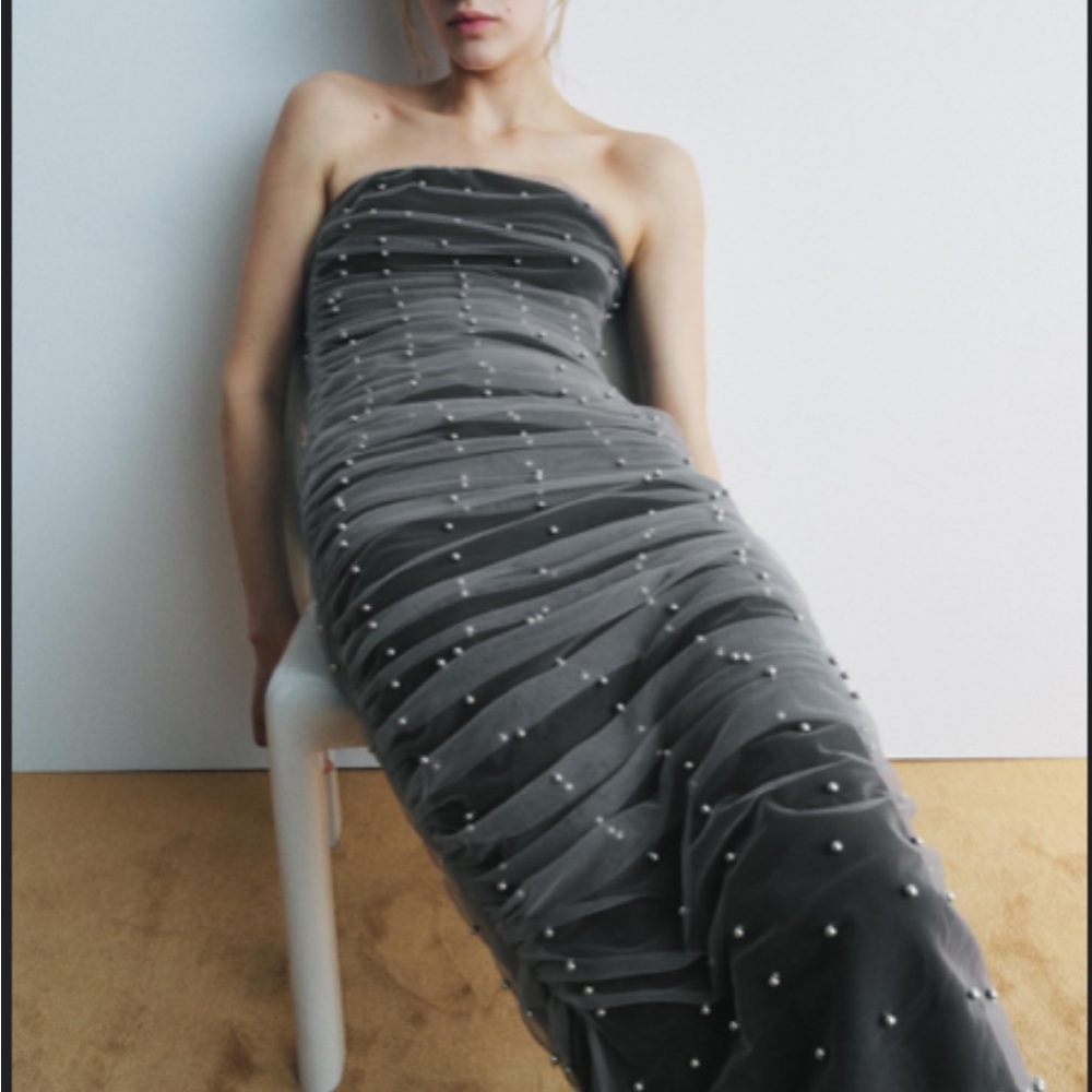 Zara bobble knit midi Dress